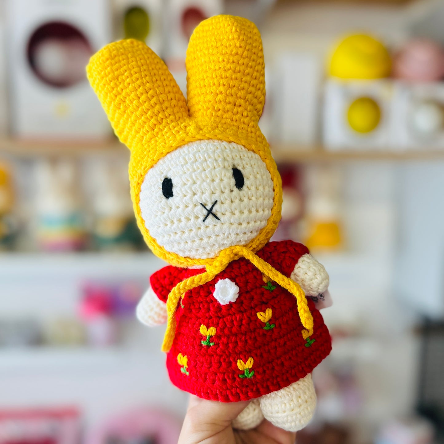 Miffy Red Tulip dress + Yellow hat
