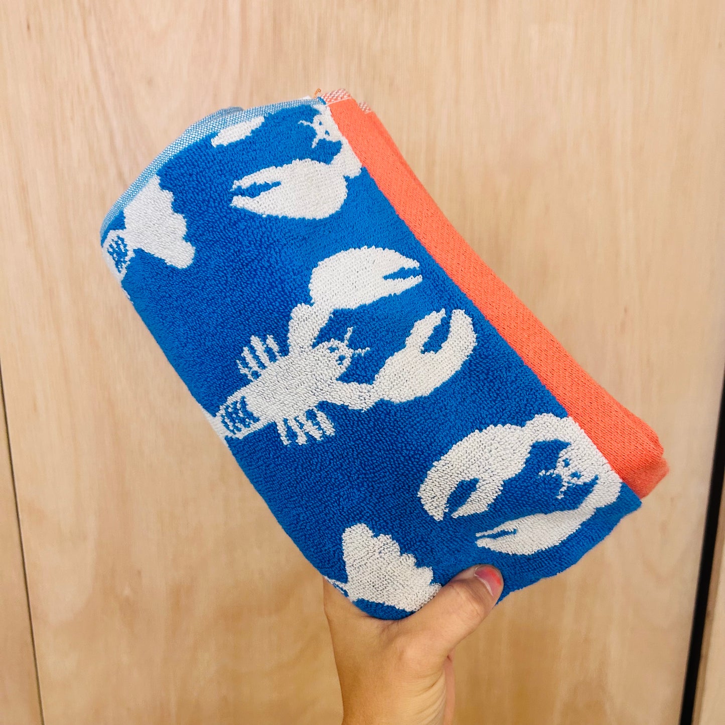 Blue Lobster Organic Cotton Hand Towel