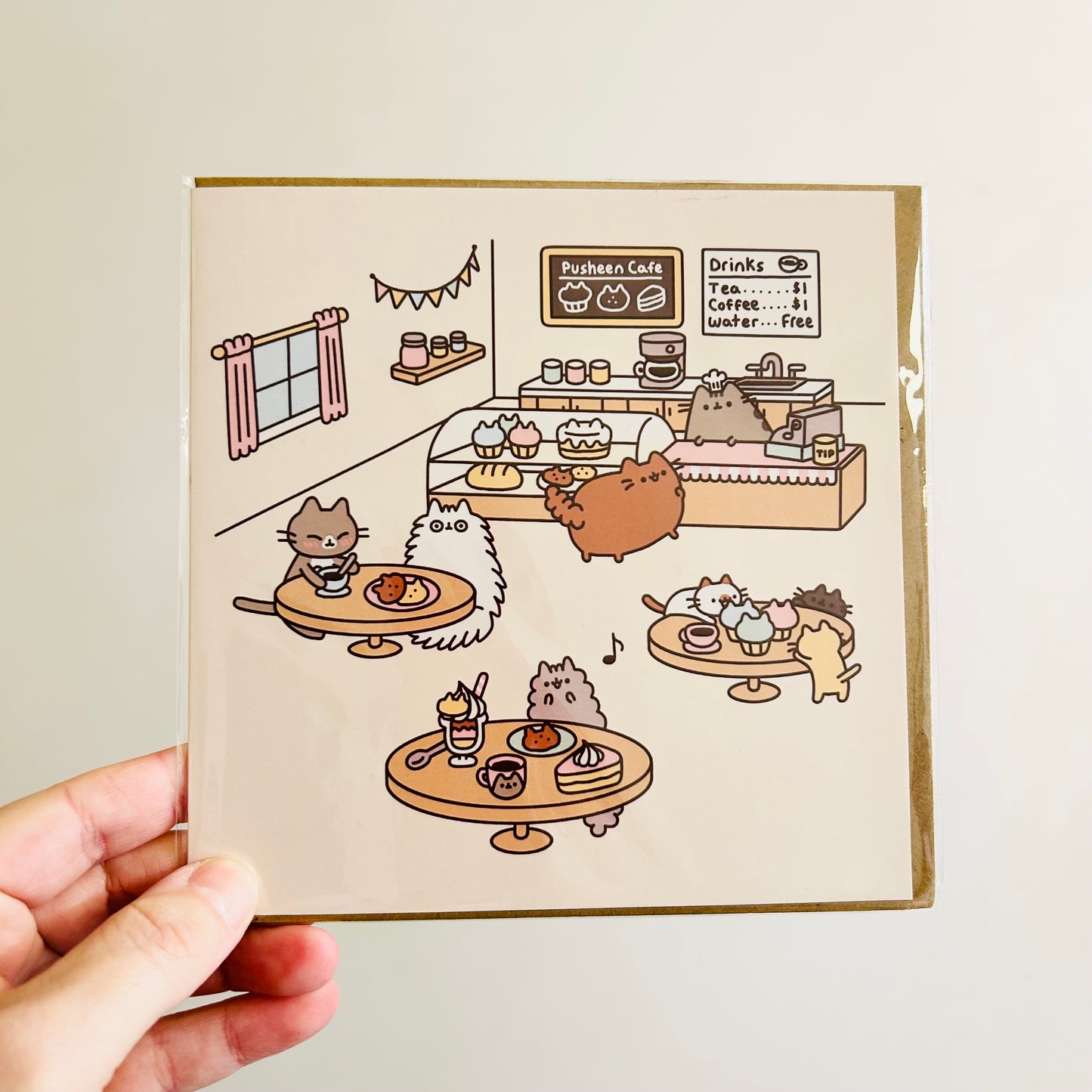 Pusheen Cafe Card