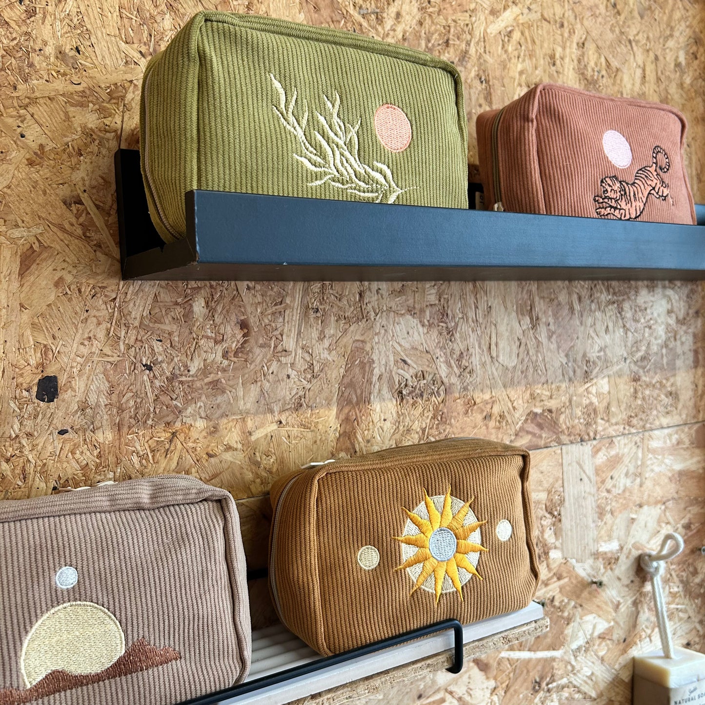 Burnt Orange Corduroy Makeup Bag