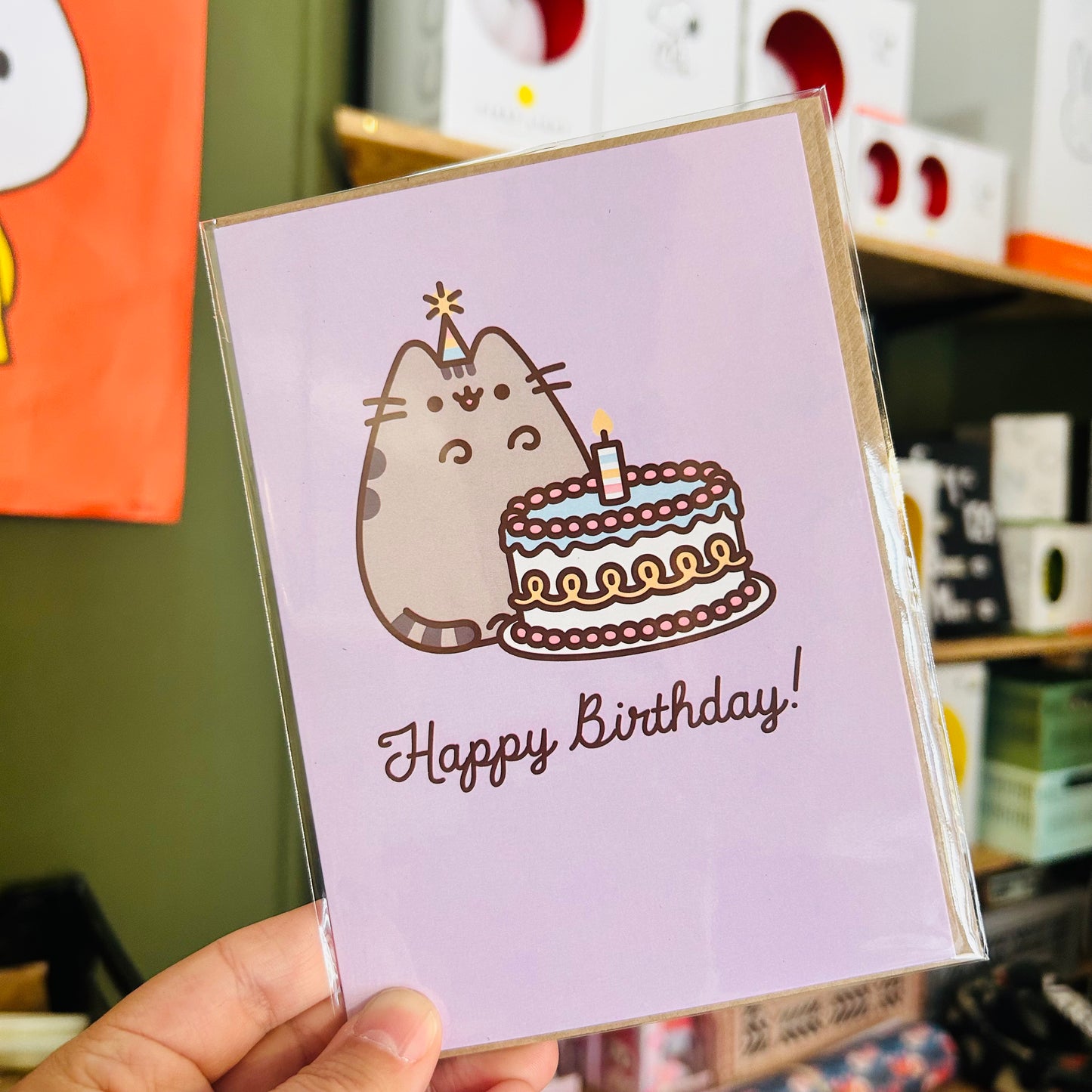Pusheen Birthday Cake Card