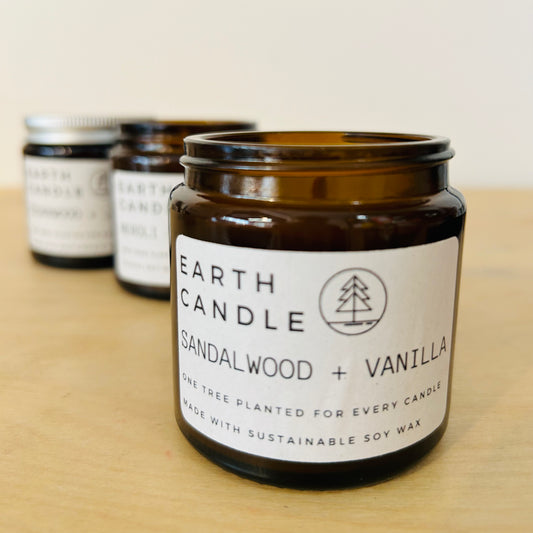 Sandalwood + Vanilla Soy Wax Eco Candle