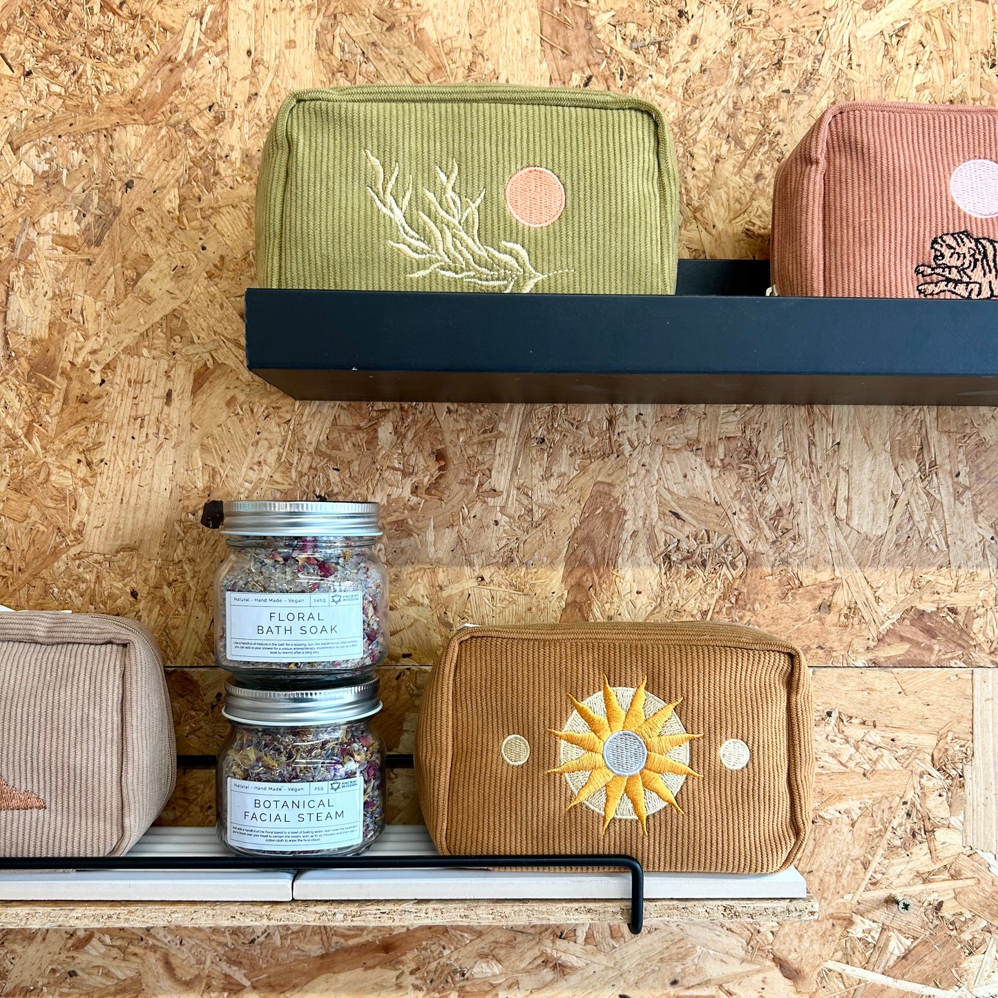 Corduroy Makeup Bag in Olive