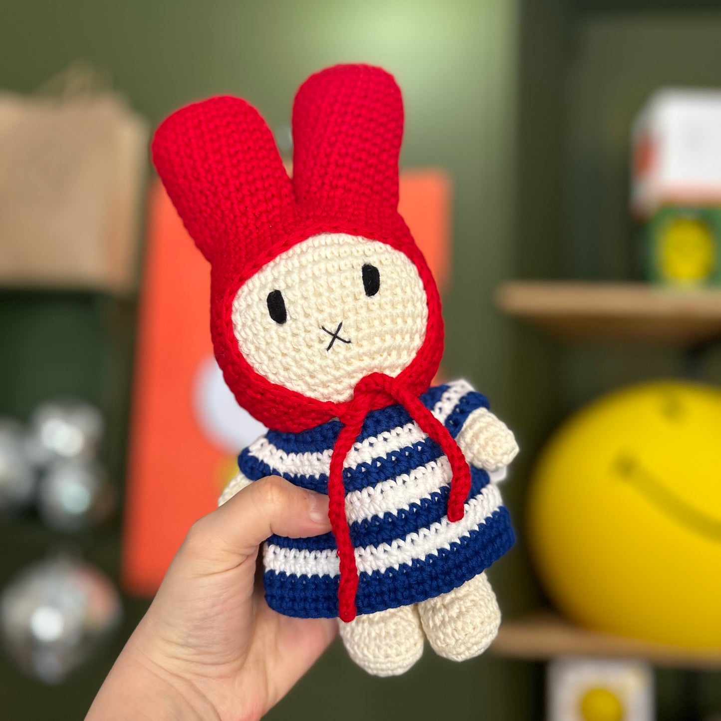 Miffy Blue stripe dress + Red hat