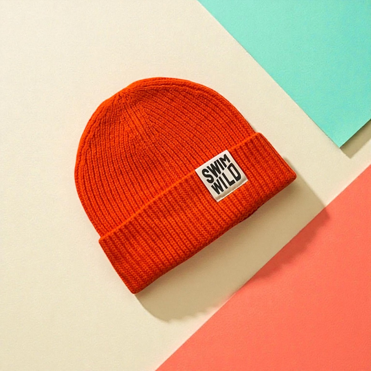 Orange Fisherman Knit Beanie