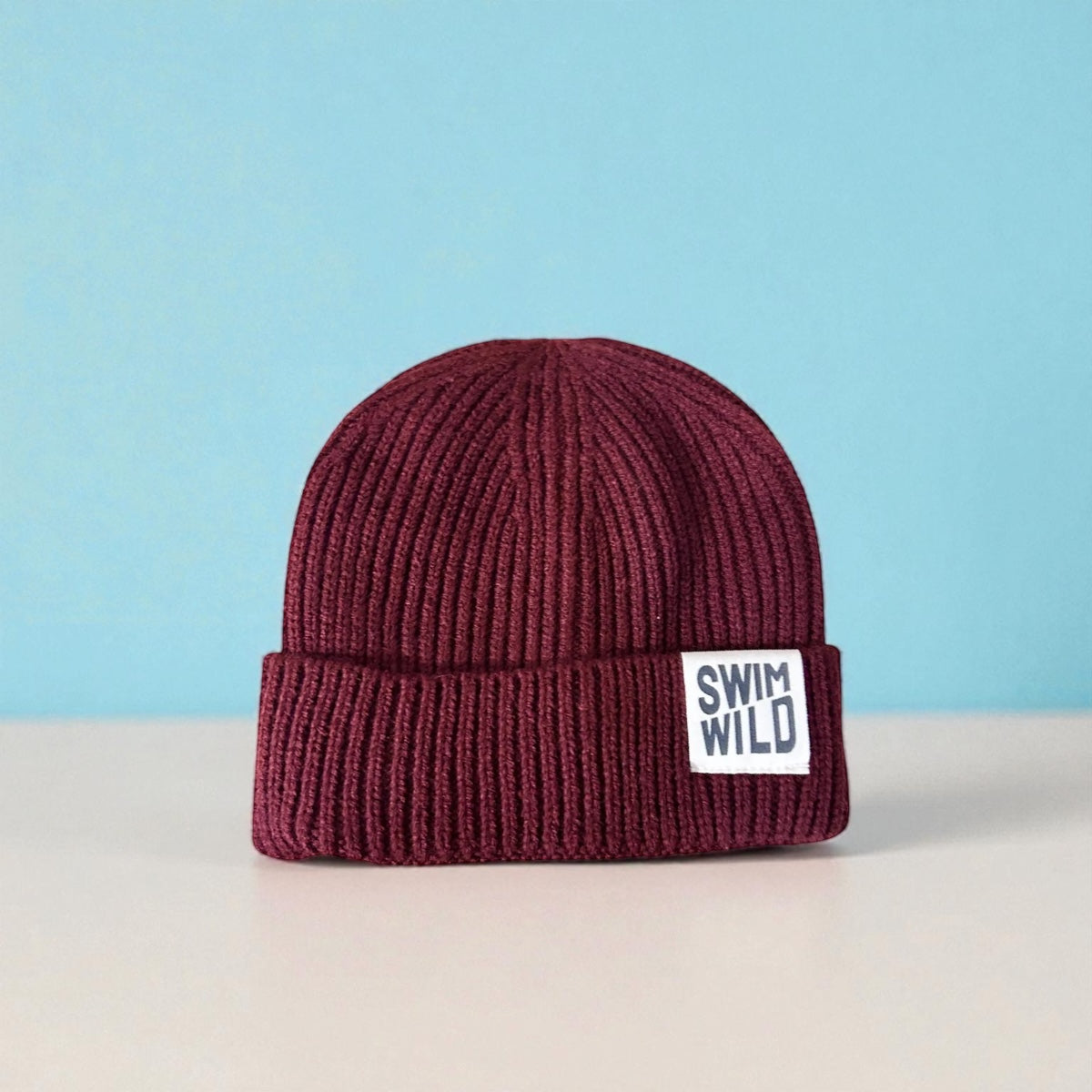 Maroon Fisherman Knit Beanie