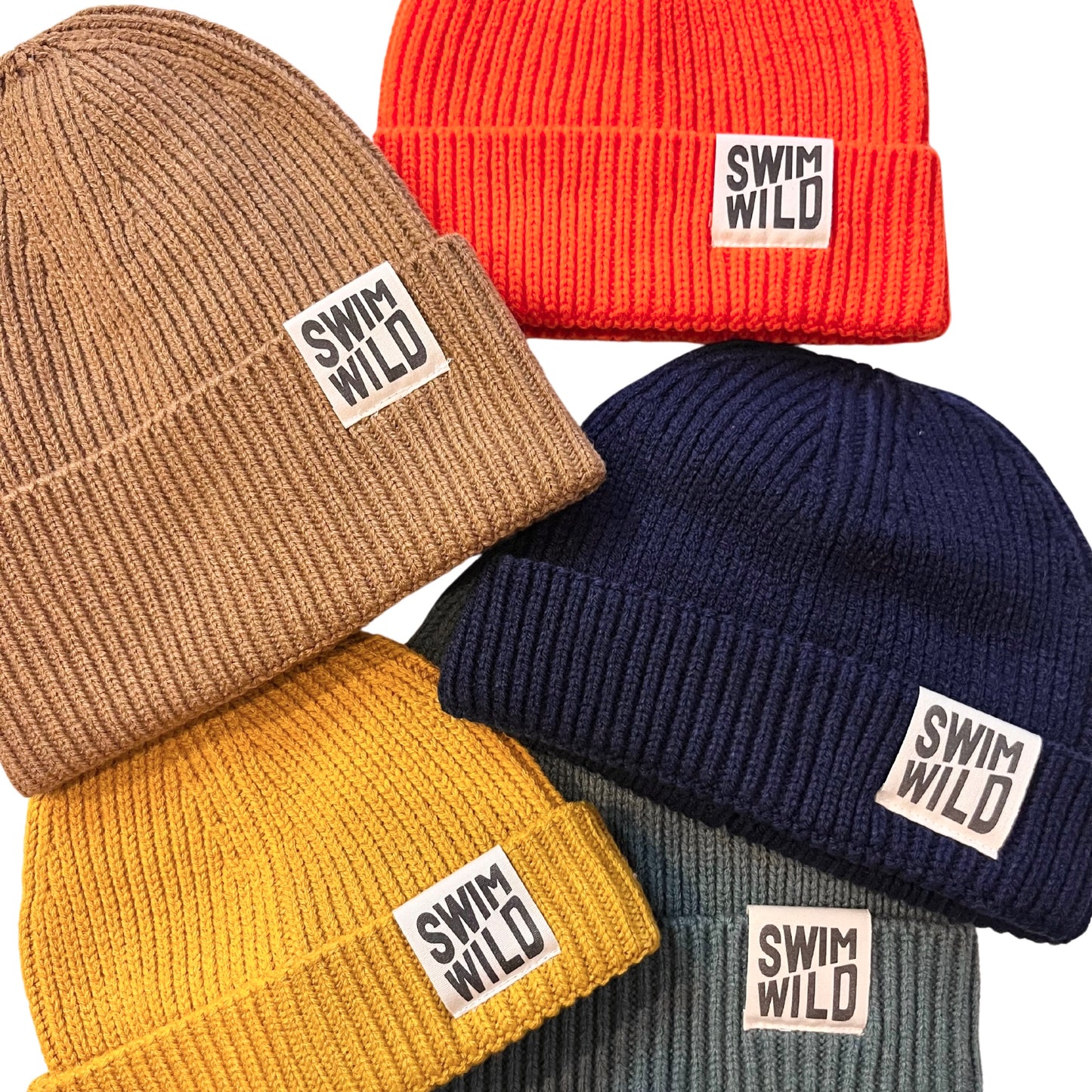 Orange Fisherman Knit Beanie