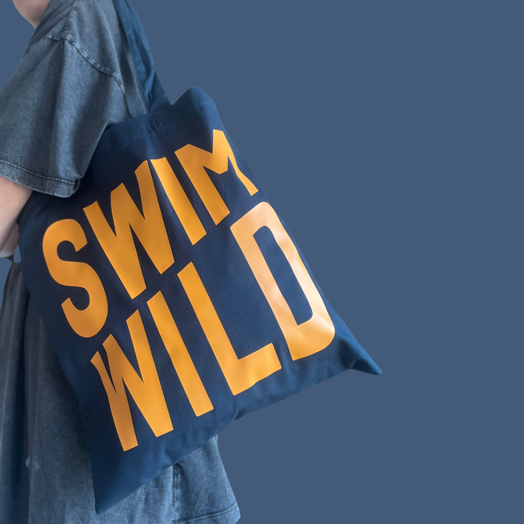Navy Blue Wild Swim tote