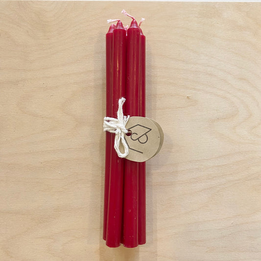 Long Taper Candles | Pack of 7 | Red