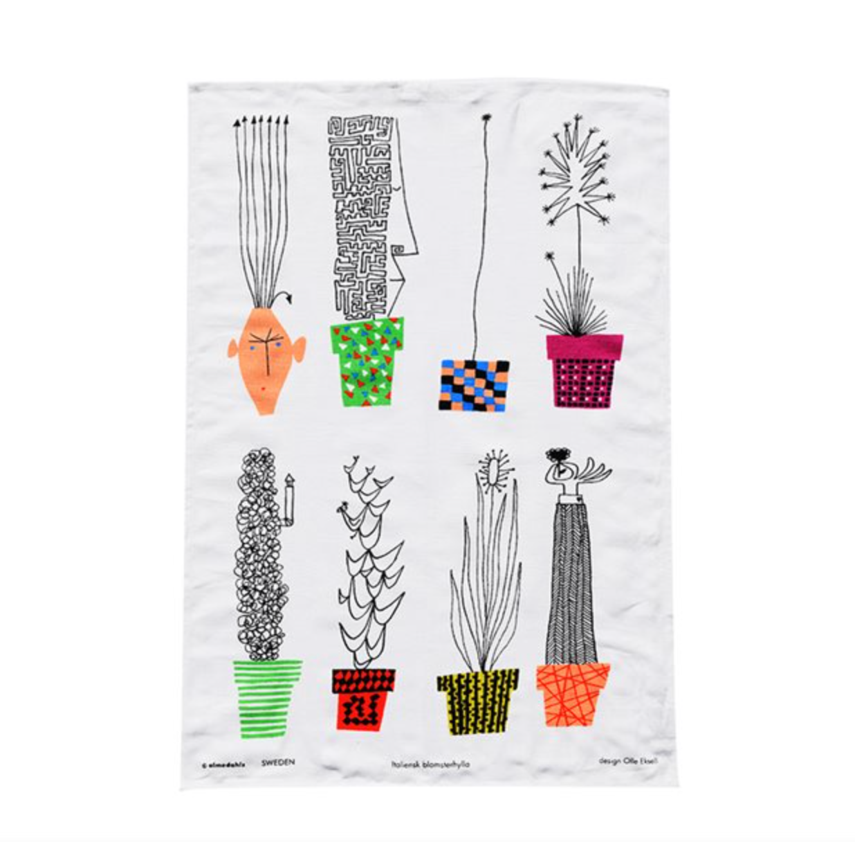 Crazy pots Tea Towel
