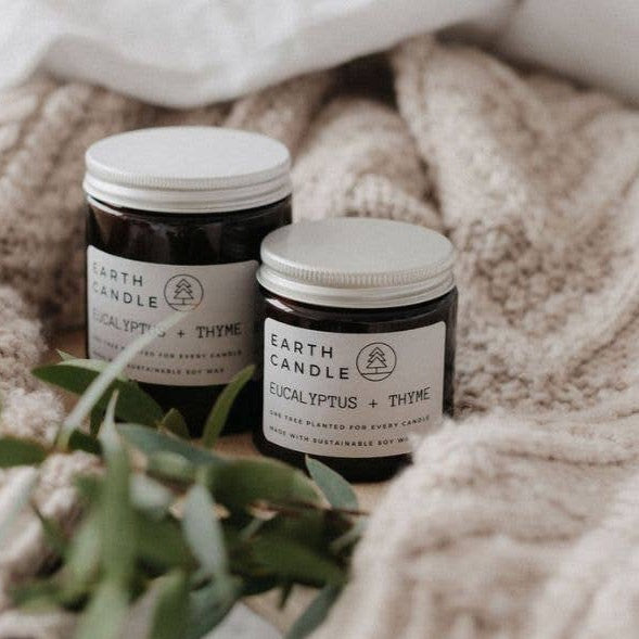 Eucalyptus + Thyme Soy Wax Eco Candle | Larger size