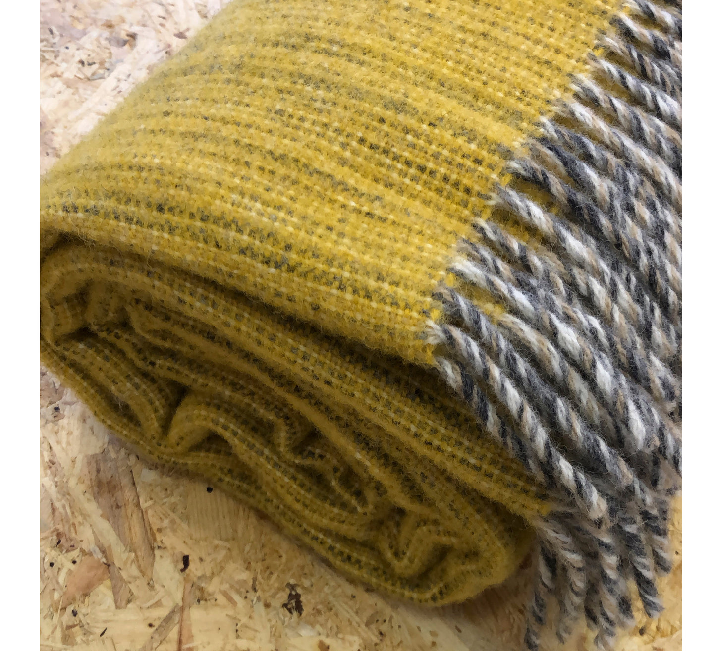 Bjork wool throw/blanket - Mustard