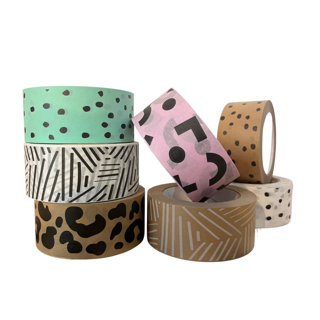 Jumbo Roll Paper Tape | Kraft Leopard Print