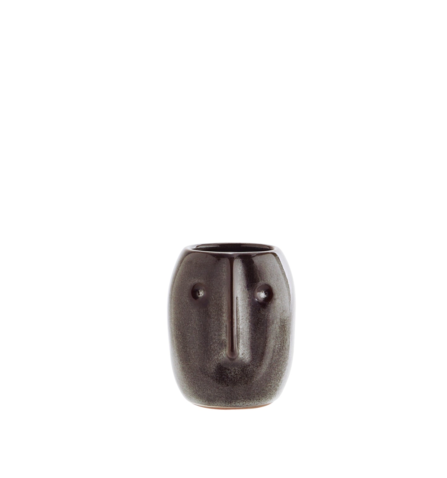 Long Face Small Plant Pot | Dark Brown
