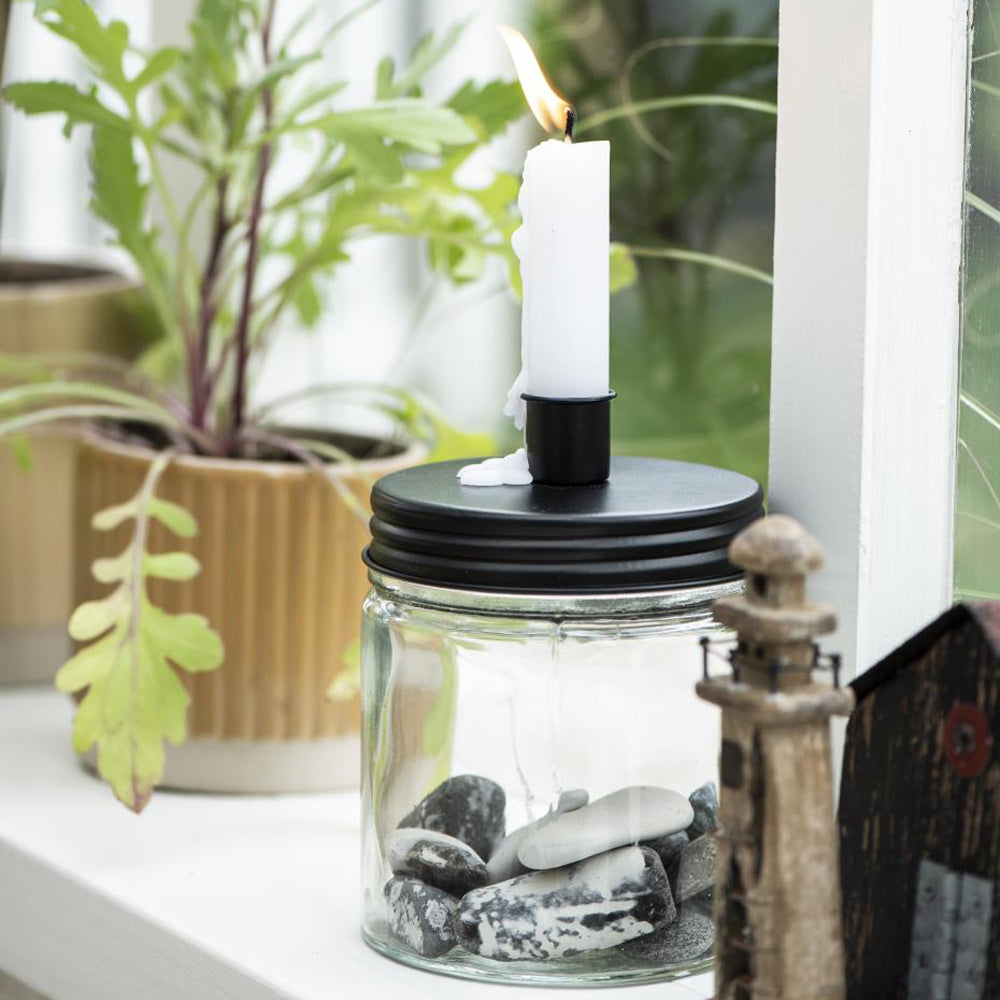 Glass Jar Candle Holder