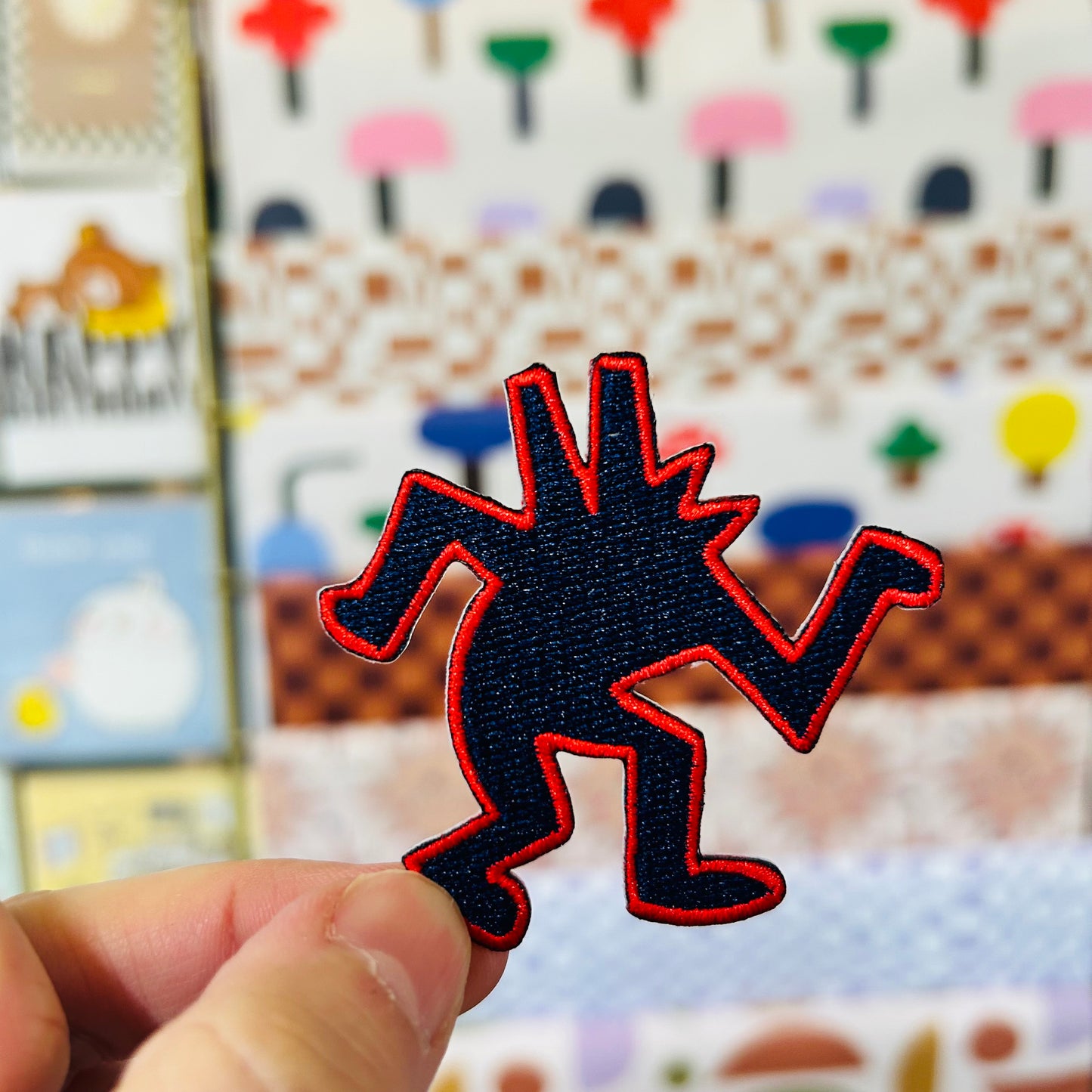 Blue / Red Dancing Dog Patch