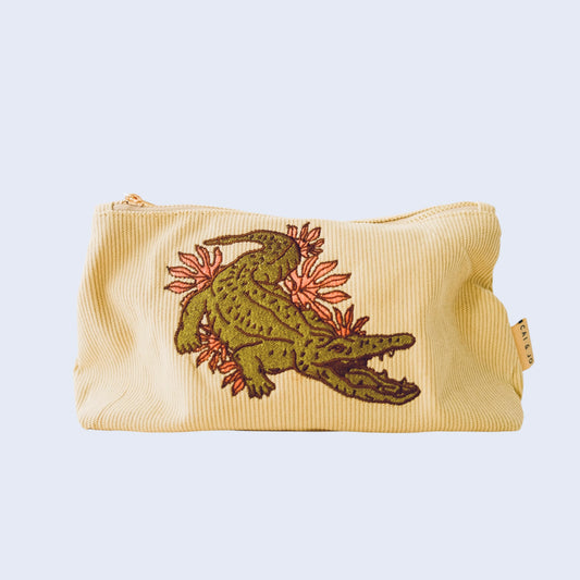 Croc corduroy wash bag