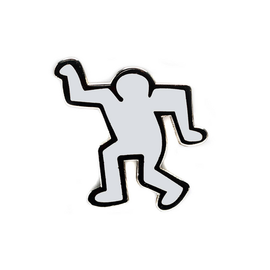 Dancing Man Pin -  White