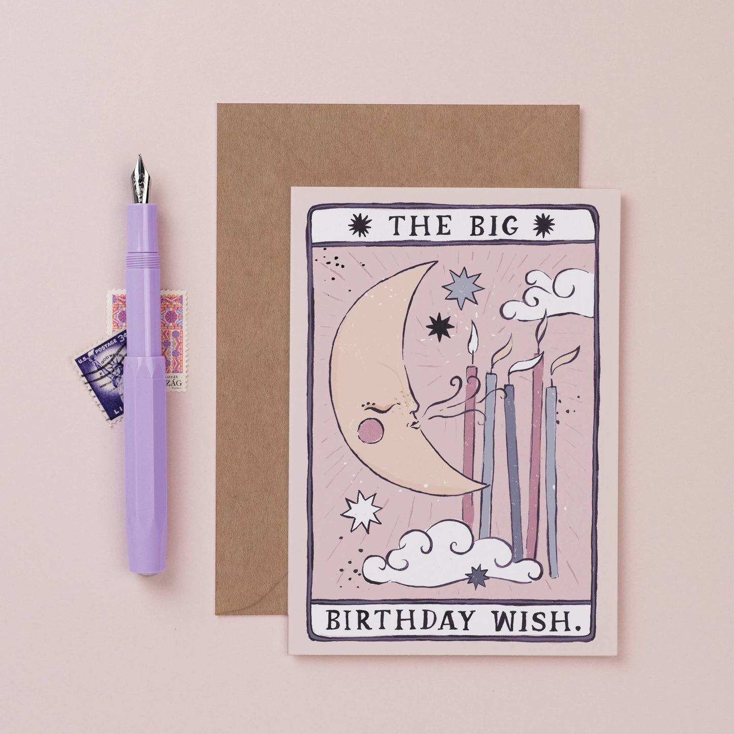 Big birthday Wish Moon Birthday Card