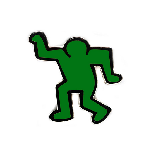 Keith Haring Dancing Man Pin - Green