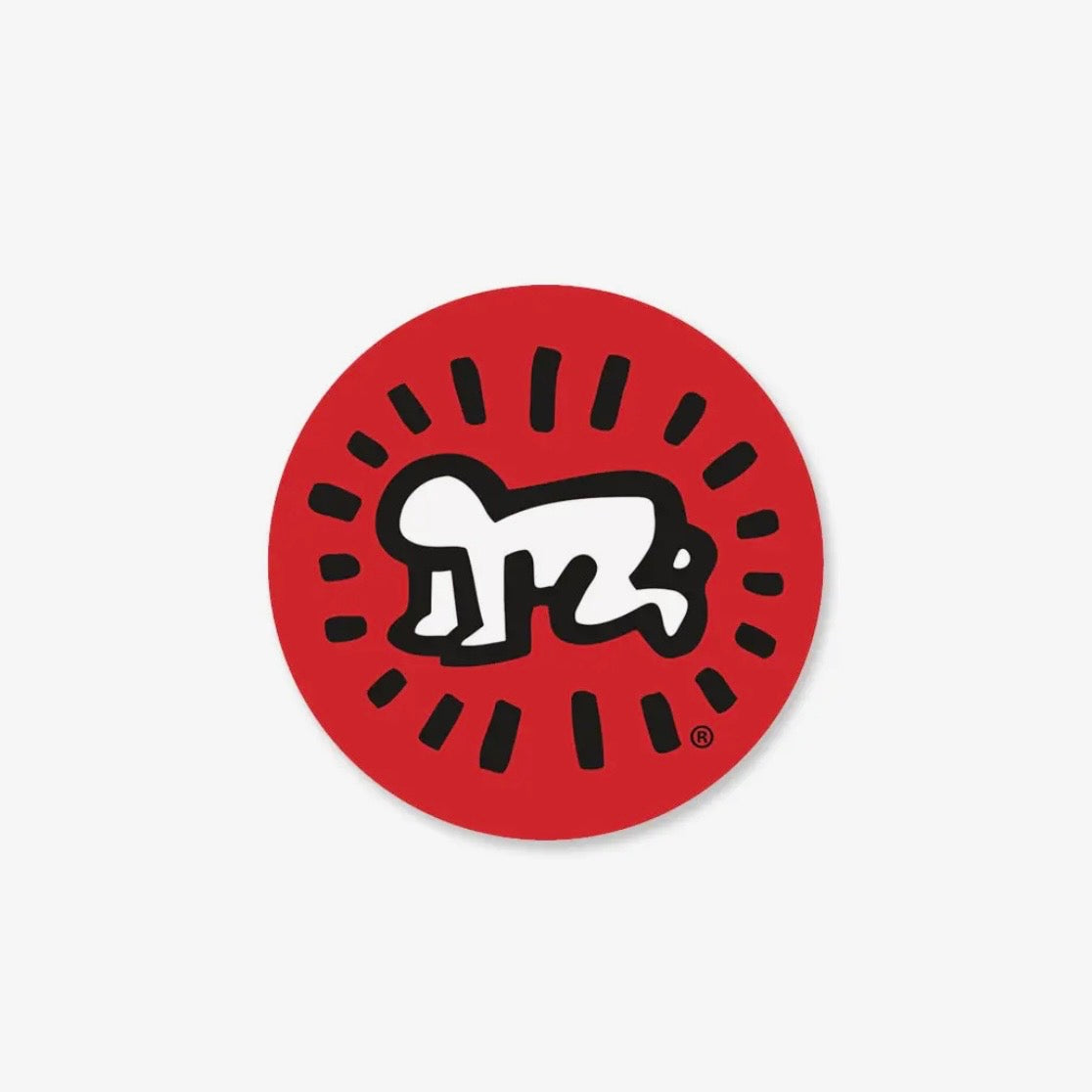 Keith Haring - Radiant baby round magnet / RED