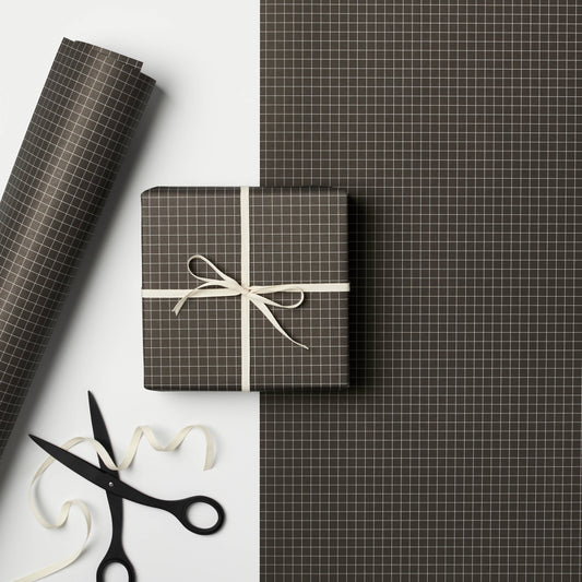 Black grid gift wrap