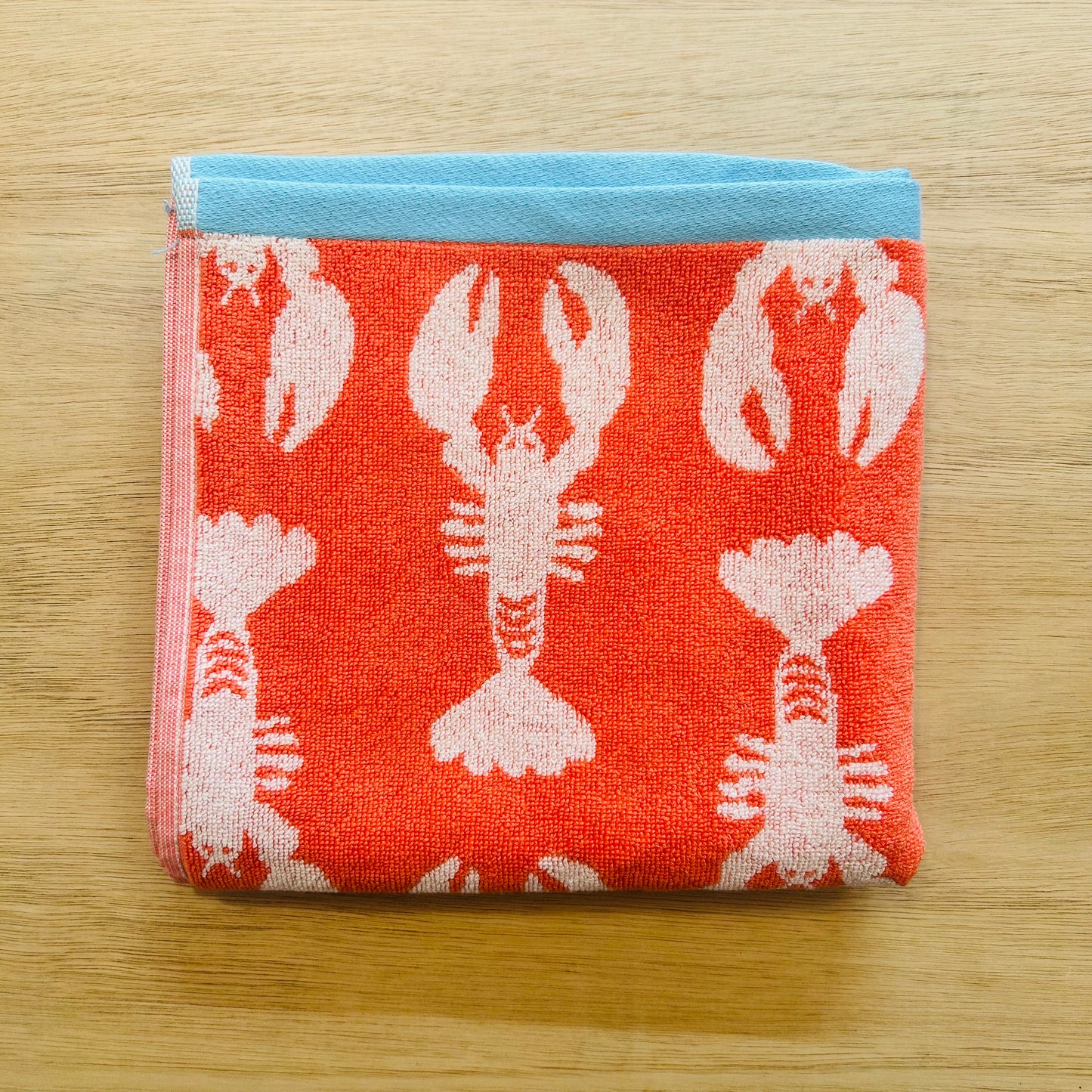 Coral Lobster Organic Cotton Hand Towel