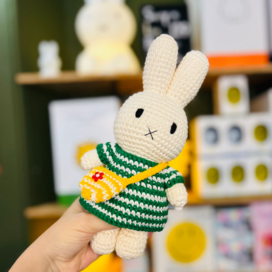 Miffy Green + White Stripe Dress and Bag