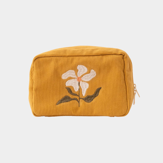 Flower Corduroy Makeup Bag