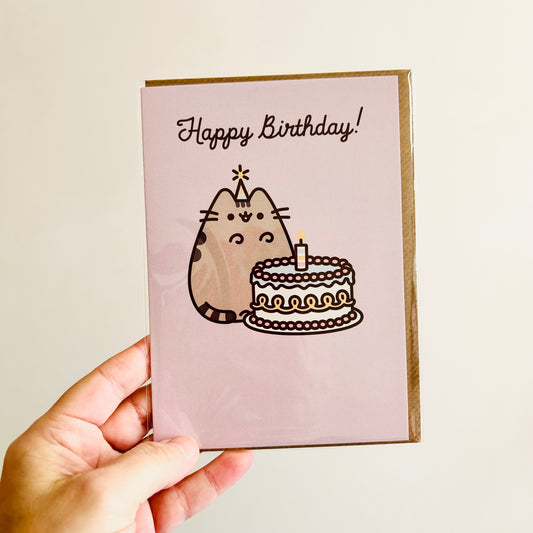 Pusheen Birthday Cake Card