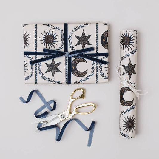 Celestial botanical luxury gift wrap