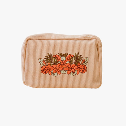 Flowers Corduroy Makeup Bag