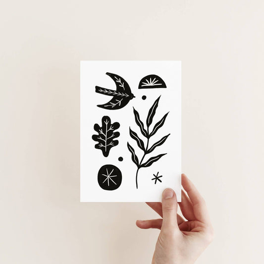 Folk Bird Montage Card