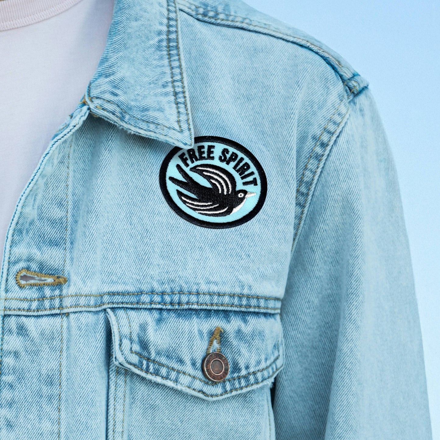 Free Spirit Bird Embroidered Patch