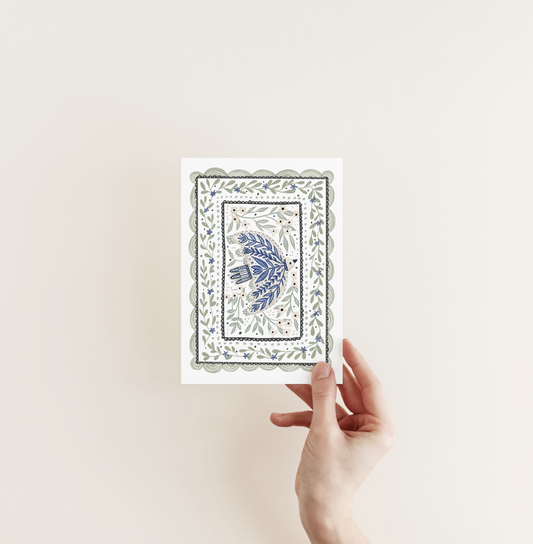 Dove in Vintage frame Card