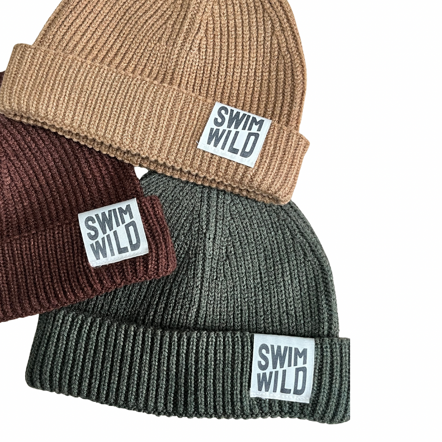 Khaki Fisherman Knit Beanie