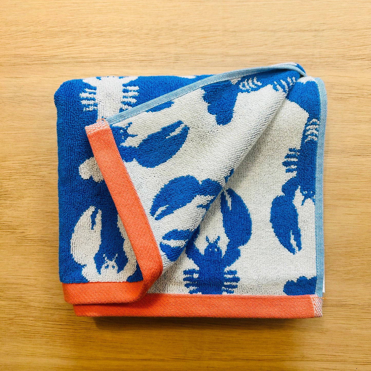Blue Lobster Organic Cotton Hand Towel