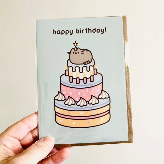Pusheen Cake Birthday  Card