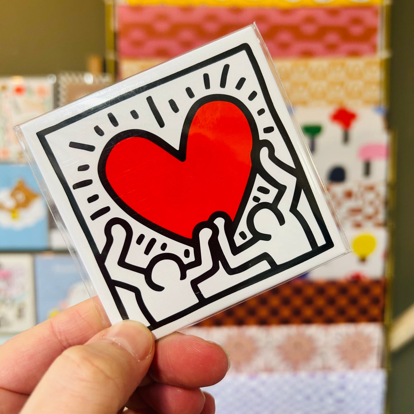 Keith Haring - Holding Heart magnet