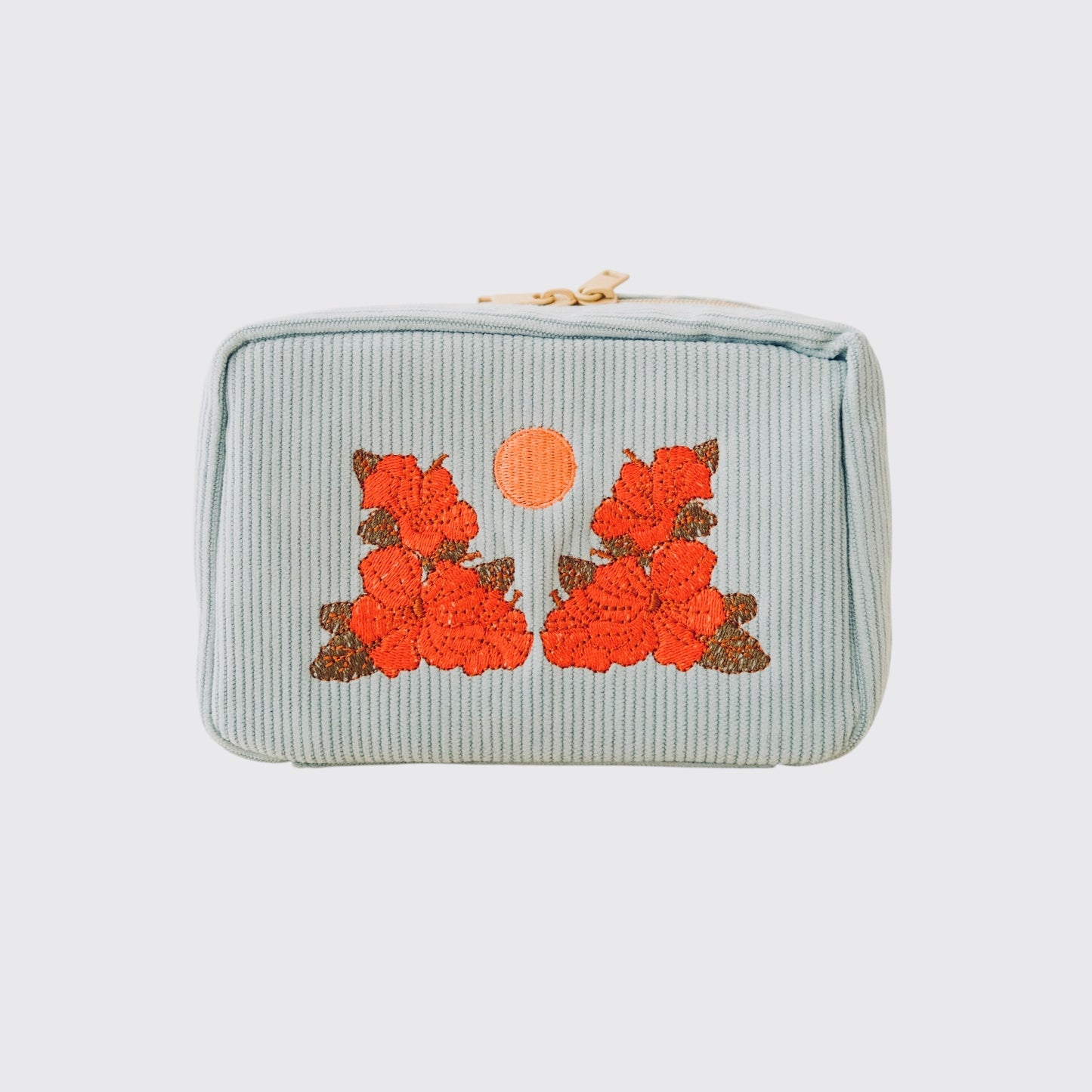 Flowers Corduroy Makeup Bag