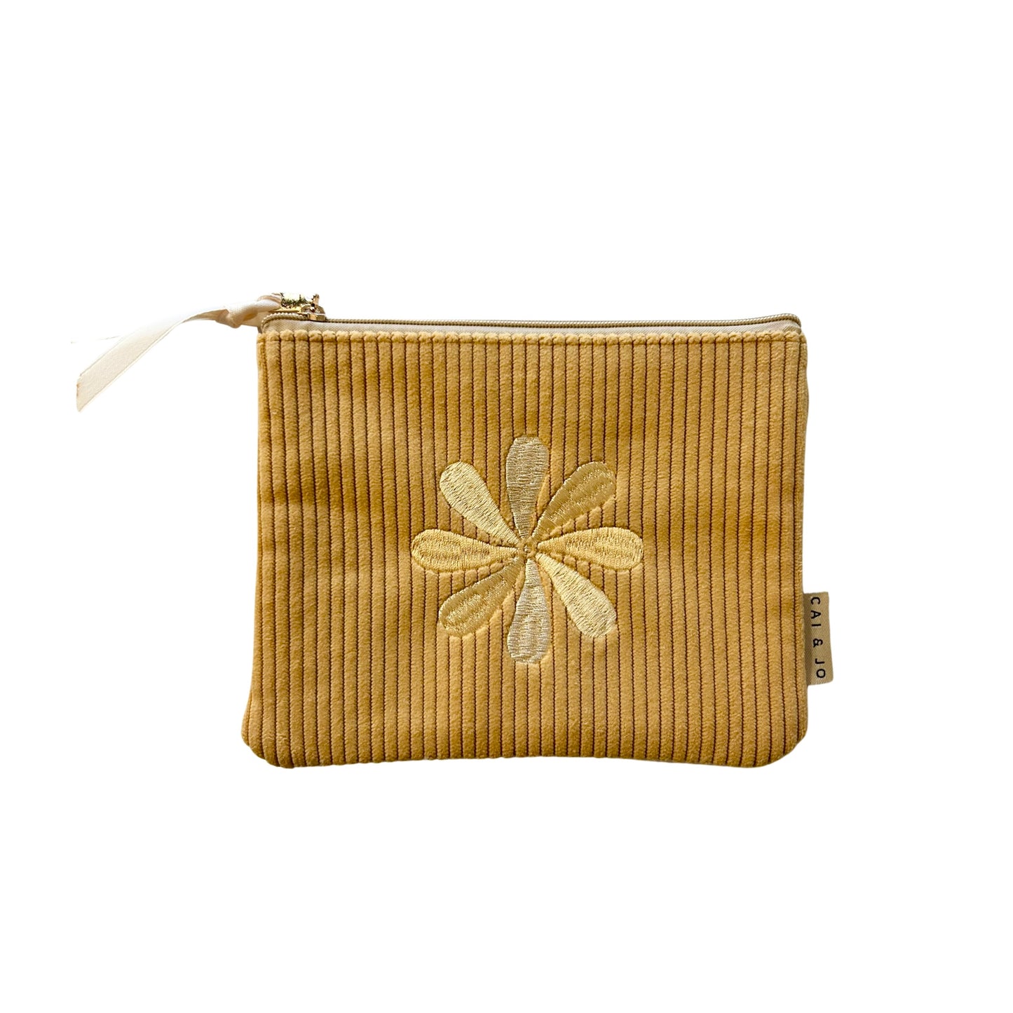 Flower Burst Corduroy Pouch