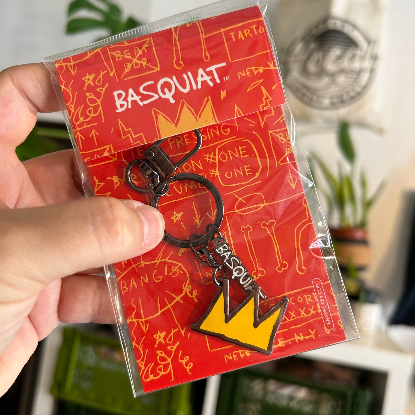 Michel Basquiat Yellow Crown Keyring