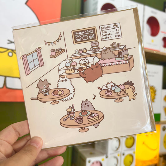 Pusheen Cafe Card