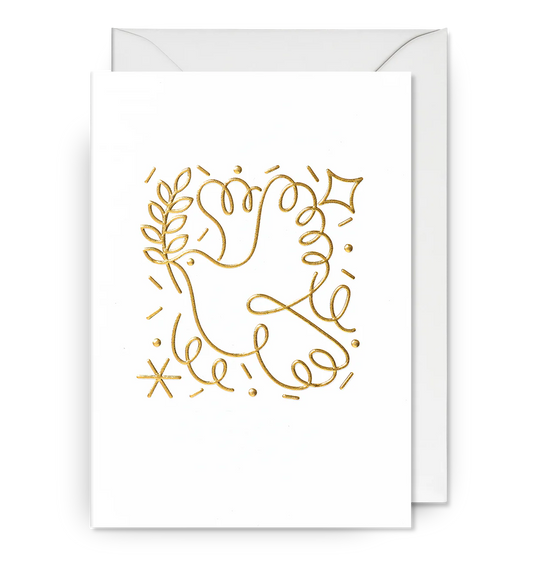 Gold dove Christmas card