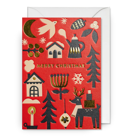 Folk Christmas card