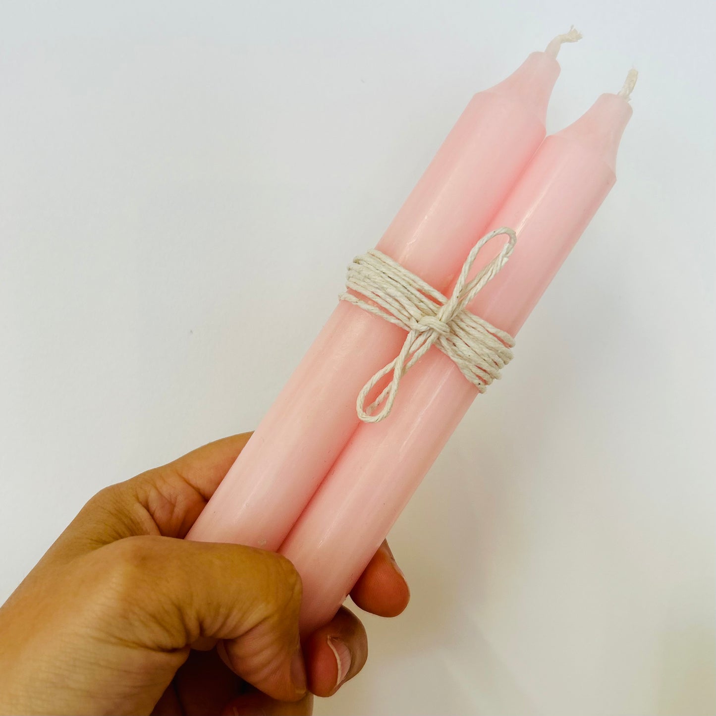 Standard Dinner Candles | Pair | Pastel Pink