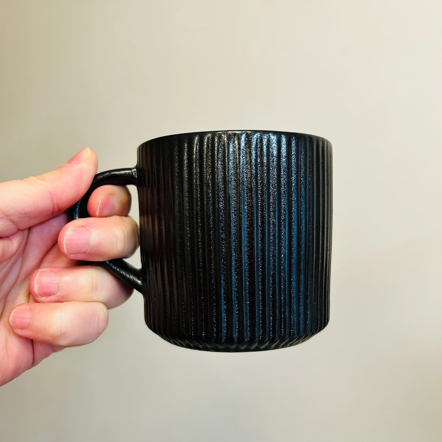 Fluted Black mug