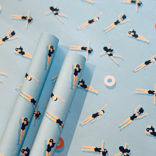 Pool Swimmers Gift Wrap