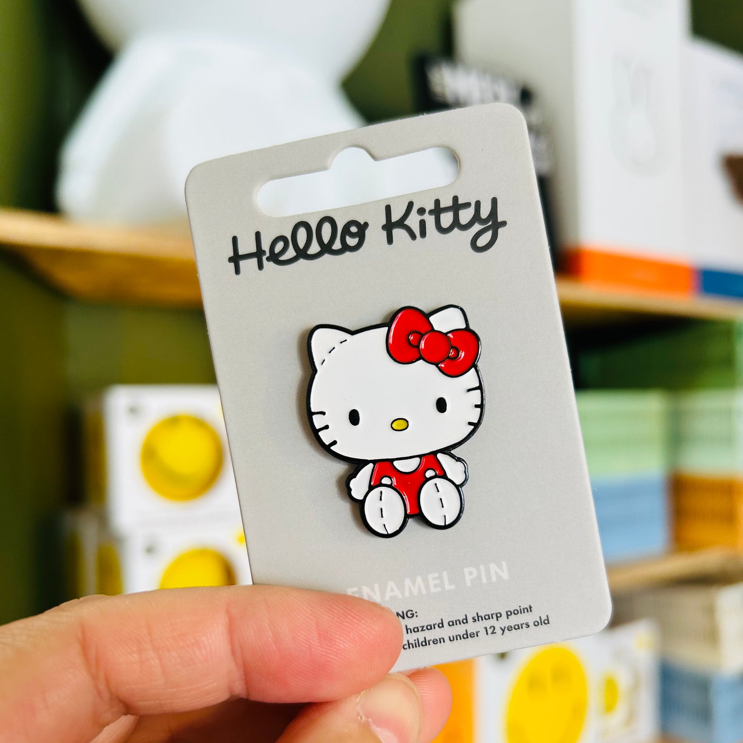 Retro Hello Kitty stitches enamel pin badge