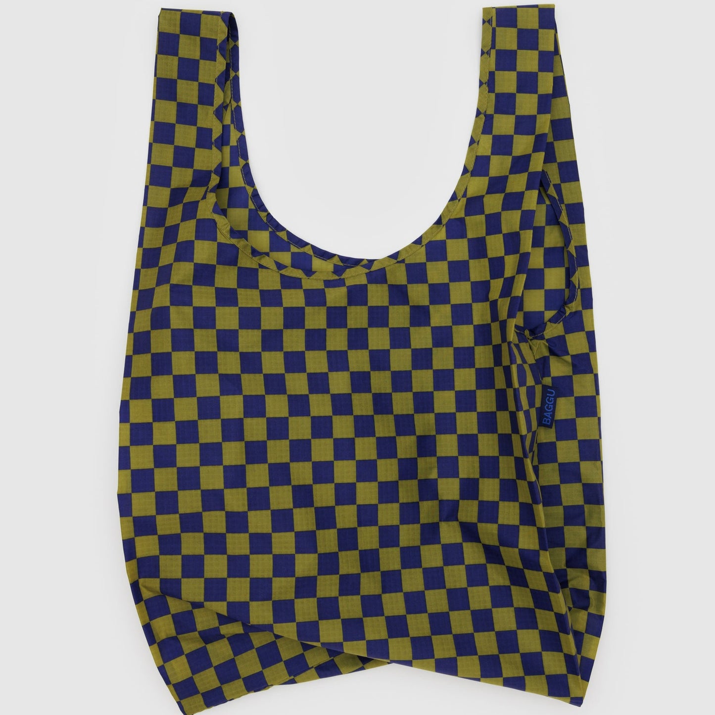 Navy+Pear Checkerboard Reusable Bag